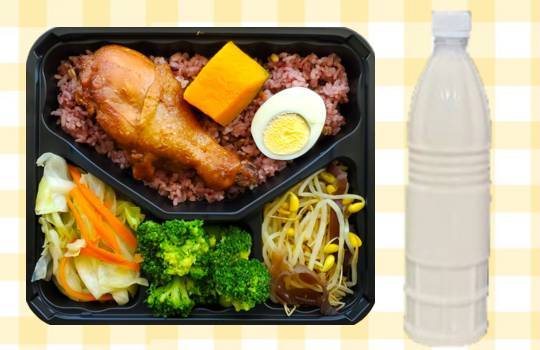 滷雞腿便當+微糖豆漿