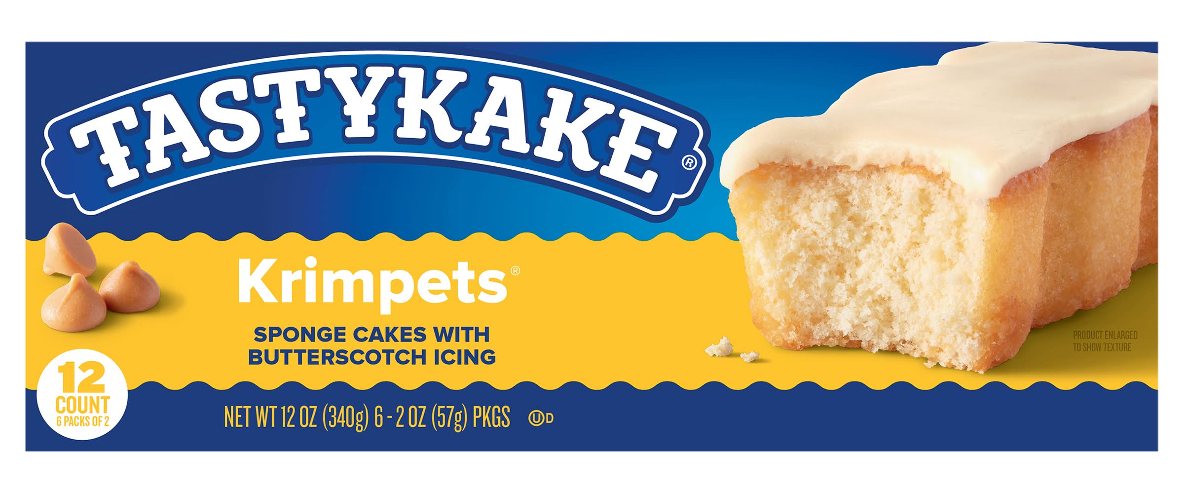 Tastykake Krimpets Sponge Cakes, Butterscotch (6 x 2 oz)