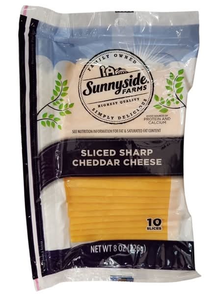Sunnyside Farms Natural Sharp Cheddar Cheese, Sliced (8 oz)