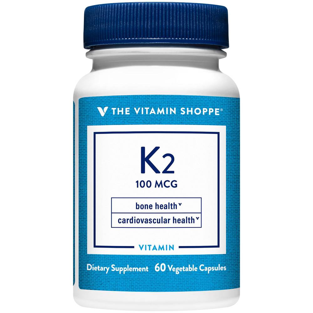 Vitamin K2 - Supports Bone & Cardiovascular Health - 100 Mcg (60 Vegetarian Capsules)