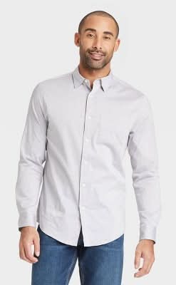 Goodfellow & Co. Comfort Wear Long Sleeve Shirt, Men, L, Light Gray