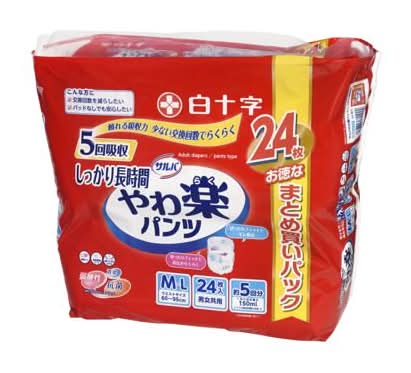 ｻﾙﾊﾞやわ楽ﾊﾟﾝﾂ長時間M-L(24枚)