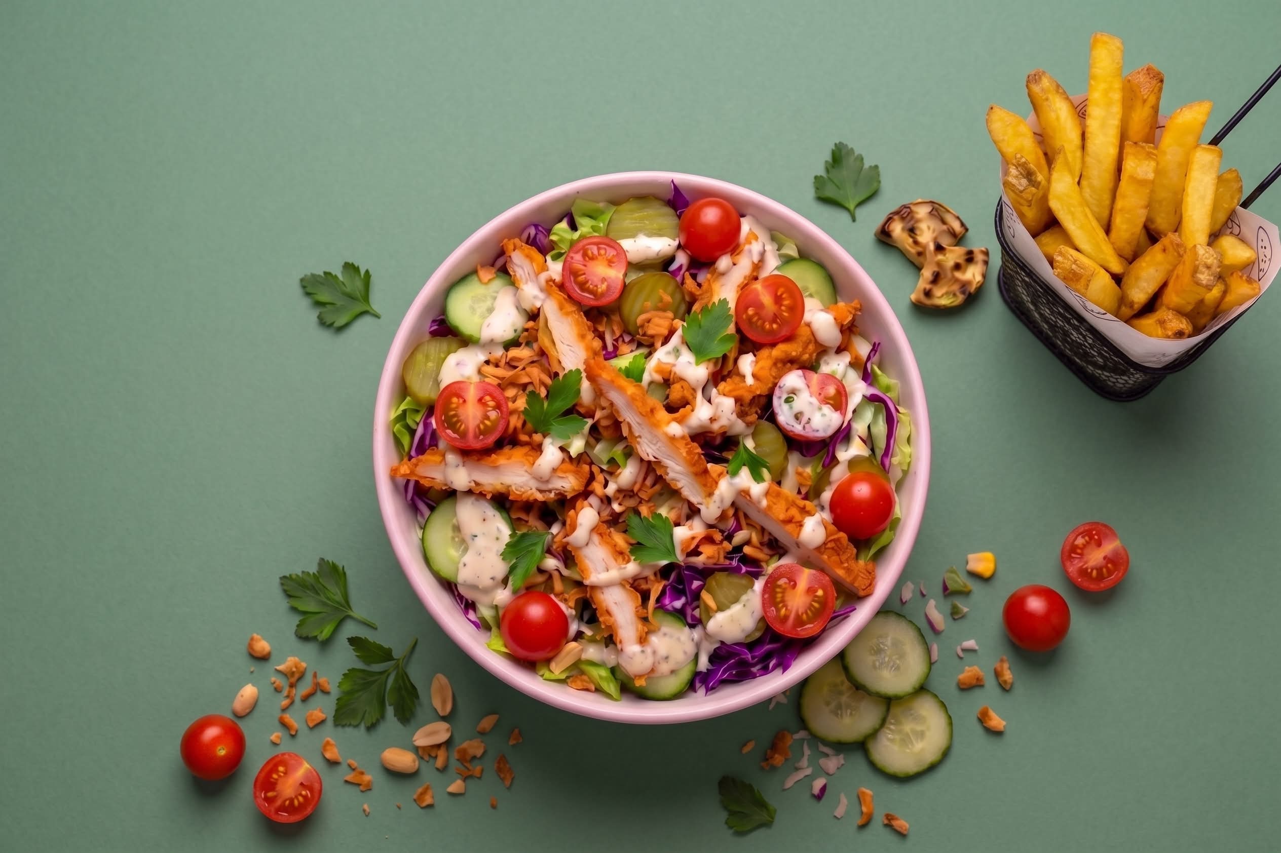 Crispy Chicken Bowl & Frites Maison 🍗🍟