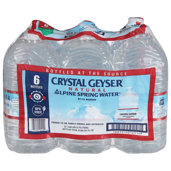 Crystal Geyser Natural Alpine Spring Water (6 pack, 133.33 fl oz)