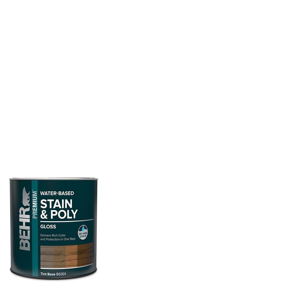 Behr Premium 1 Qt. Clear Tint Base Gloss Semi-Transparent Water-Based Interior Stain And Poly In One