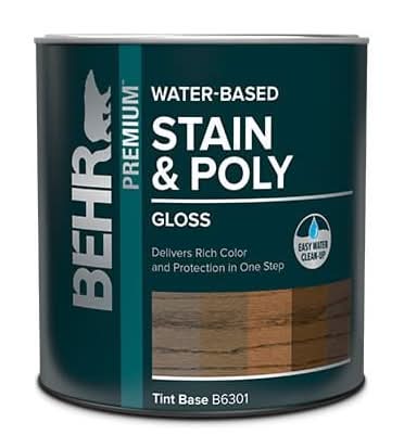 Behr Premium 1 Qt. Clear Tint Base Gloss Semi-Transparent Water-Based Interior Stain And Poly In One