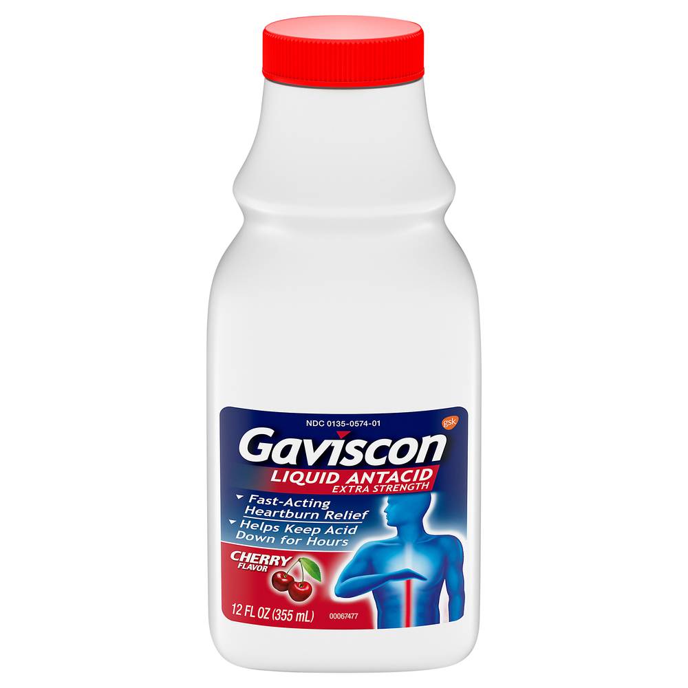 Gaviscon Extra Strength Cherry Flavored Fast-Acting Antacid (12 fl oz)