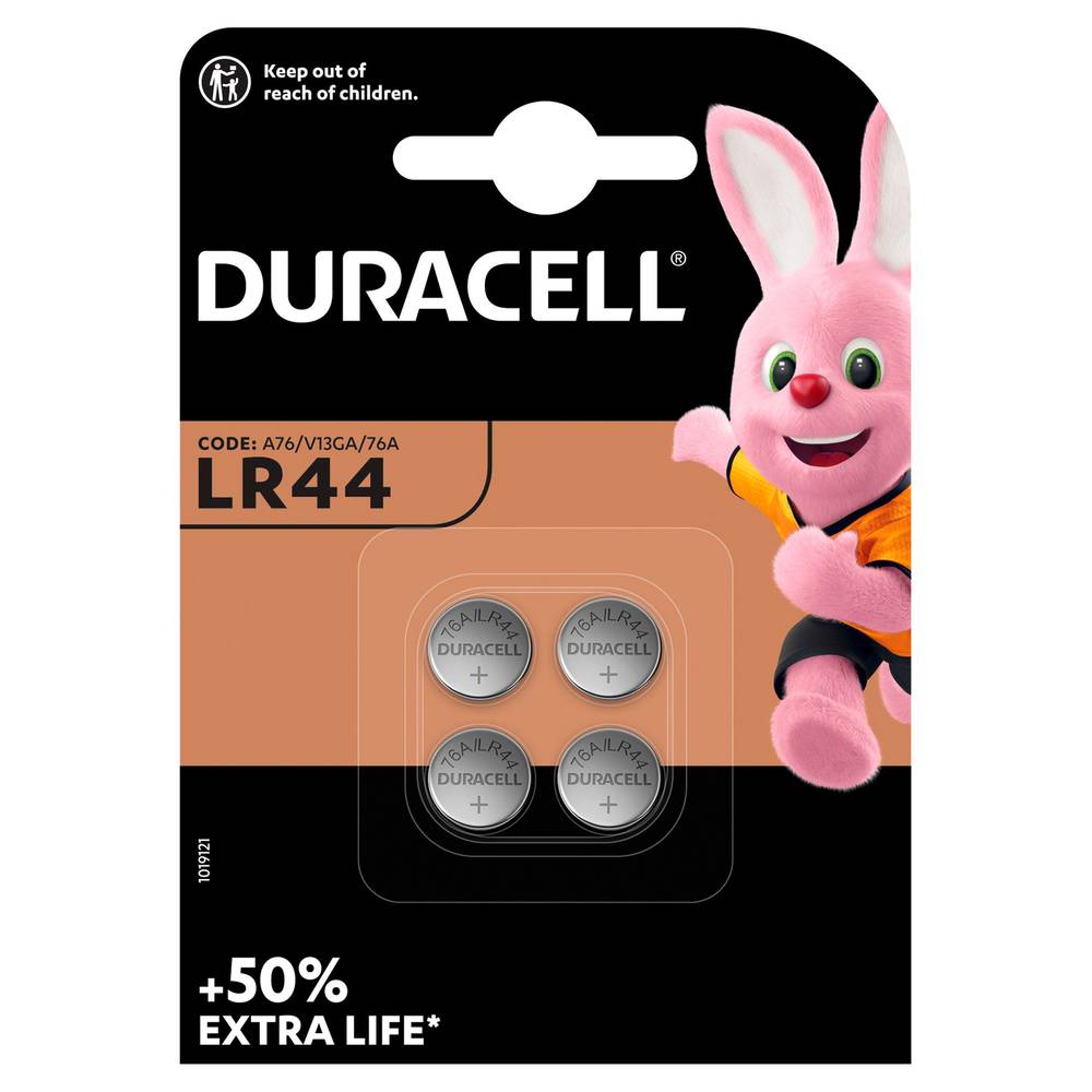 Duracell Specialty LR44 Alkaline Button Battery 1, 5V (76A / A76 / V13GA), pack of 4