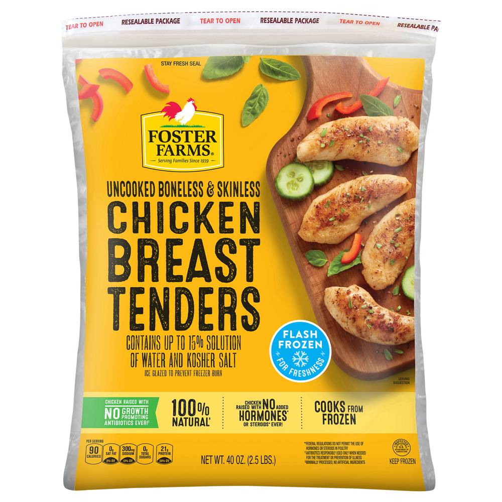 Foster Farms Boneless Skinless Chicken Breast Tenders (40 oz)