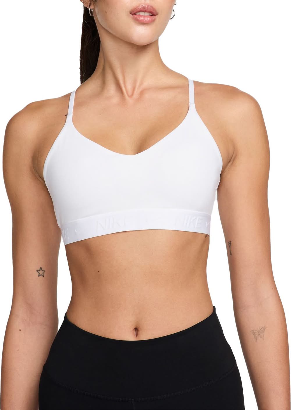 Nike Indy Light Support Padded Adjustable Sports Bra, Women, M, White