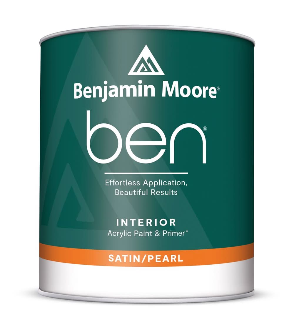 Benjamin Moore Ben Satin/Pearl White Paint And Primer Interior 1 Qt