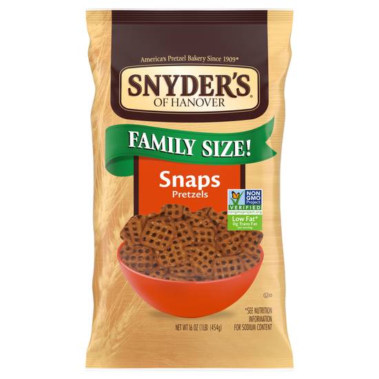 Snyder's Of Hanover Family Size Snaps Pretzels