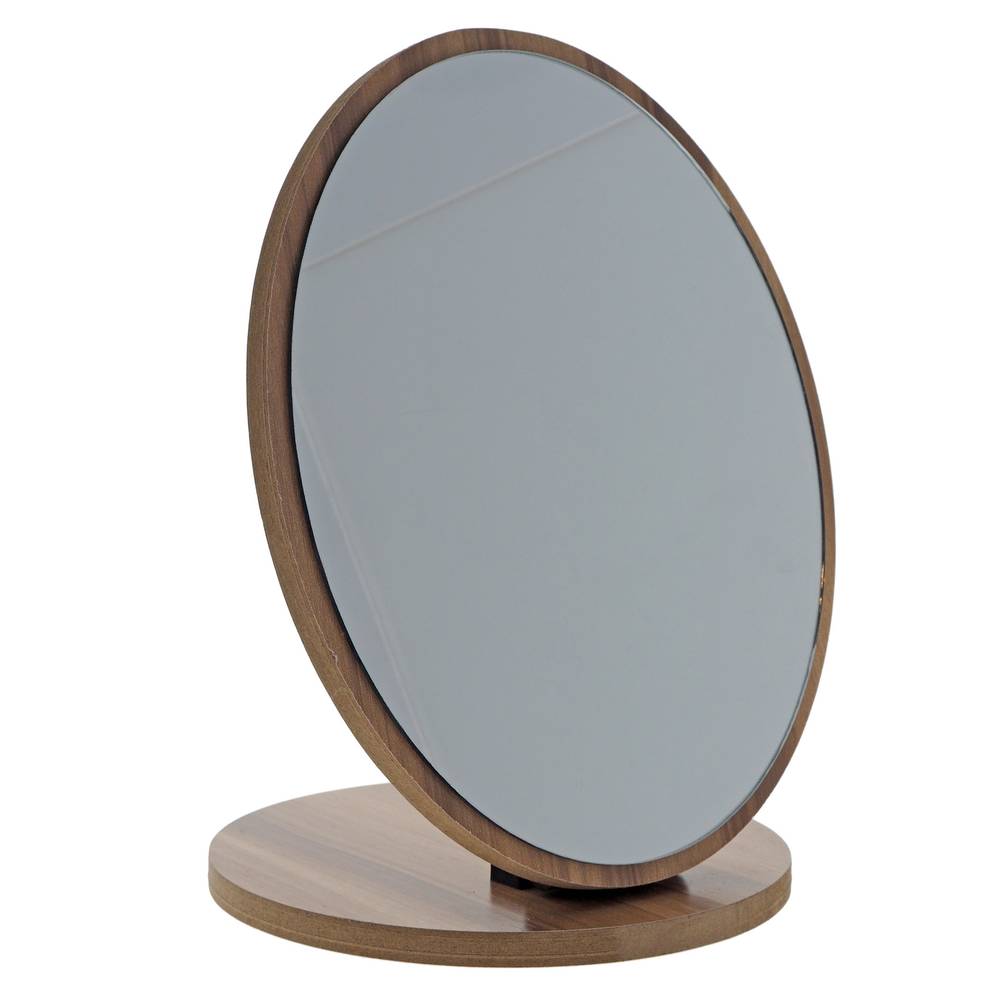 Miroir ovale sur support en bois MDF