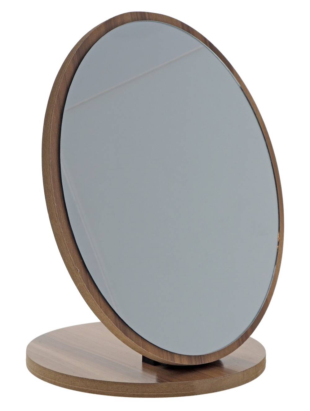 Oval Mirror on Wood Stand