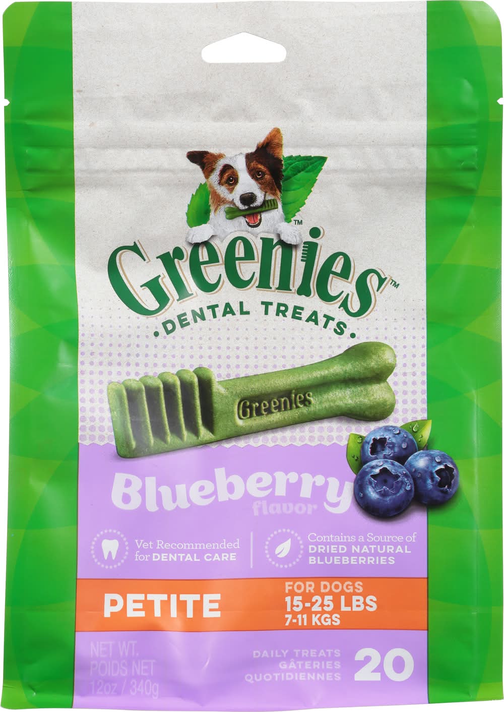 Greenies Dental Dog Treats, Blueberry, Petite (12 oz, 20 ct)