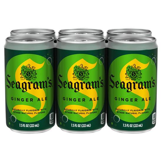 Seagram's Escapes Caffeine Free Ginger Ale Beer (6 ct, 7.5 fl oz)