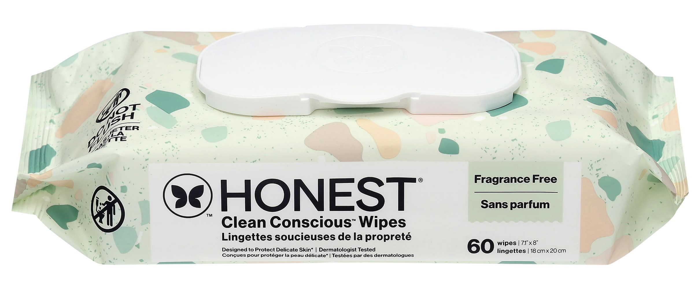 Honest Sensitive Clean Conscious Wipes, 7.1 x8 in (60 ct)