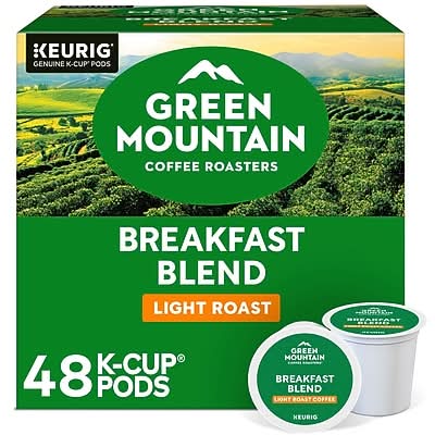 Green Mountain Coffee Roasters Breakfast Blend Coffee Keurig® K-Cup® Pods, Light Roast, 48/Box (81909/15170)