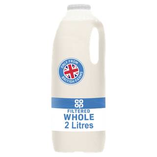 Co-op Filtered Fresh Whole Milk 2 Litre (Co-op Member Price £1.70 *T&Cs apply)