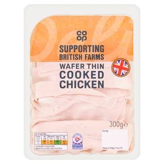 Co-op Supporting British Farms Wafer Thin Cooked Chicken 300g