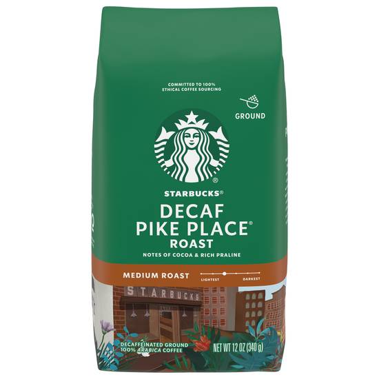 Starbucks Pike Place Ground Medium Roast Decaf Coffee (12 oz)