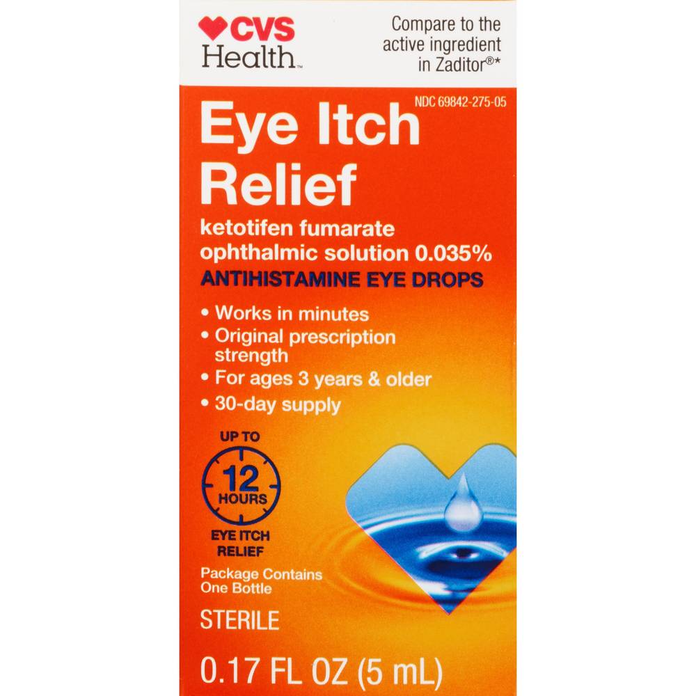 CVS Health Eye Itch Relief Antihistamine Eye Drops, 1 Pack