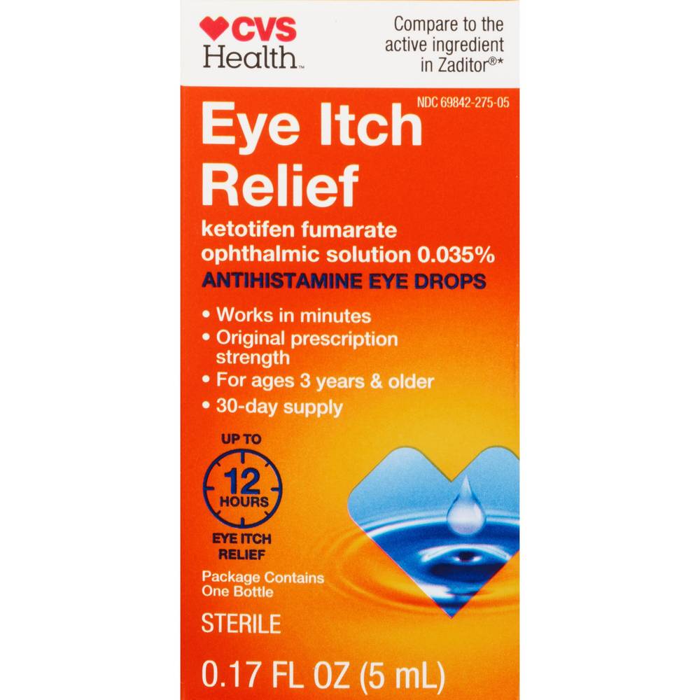 Cvs Health Eye Itch Relief Antihistamine Eye Drops, 1 Pack