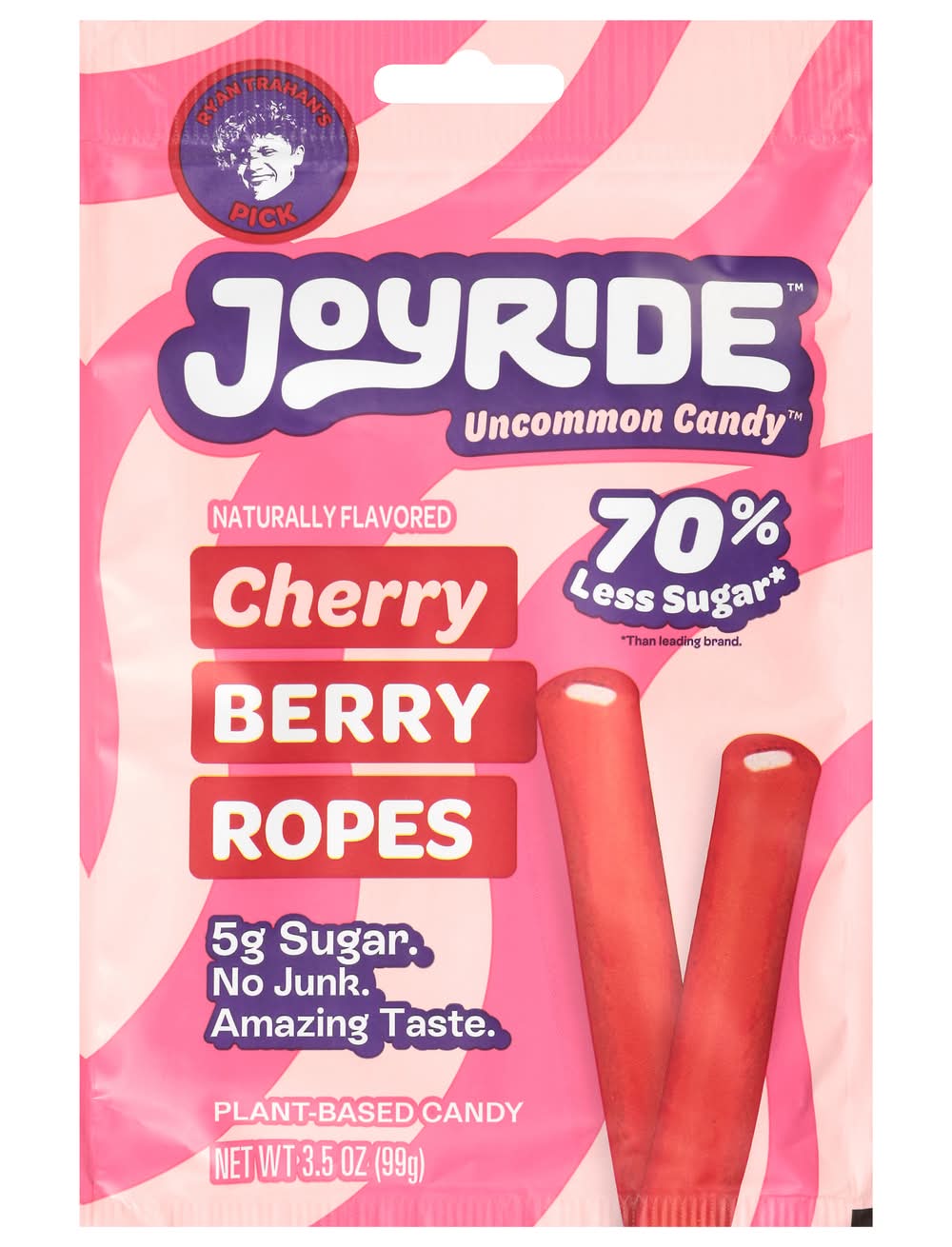 Joyride Sweets Chewy Filled Candy Ropes, Cherry-Berry (3.5 oz)