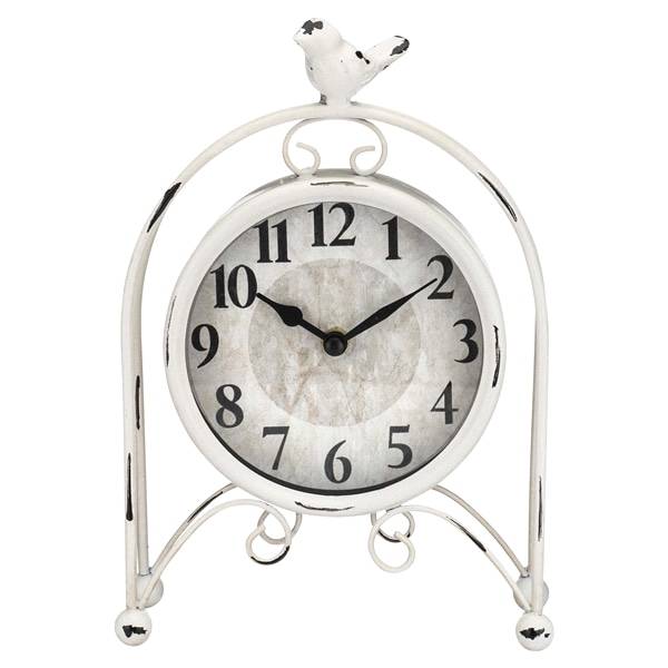 Westclox Bird Arch Antique White Table Clock