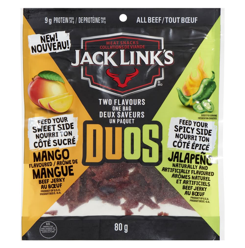 Jack Link's Duos Bites Beef Jerky, Jalapeno-Mango (80 g)