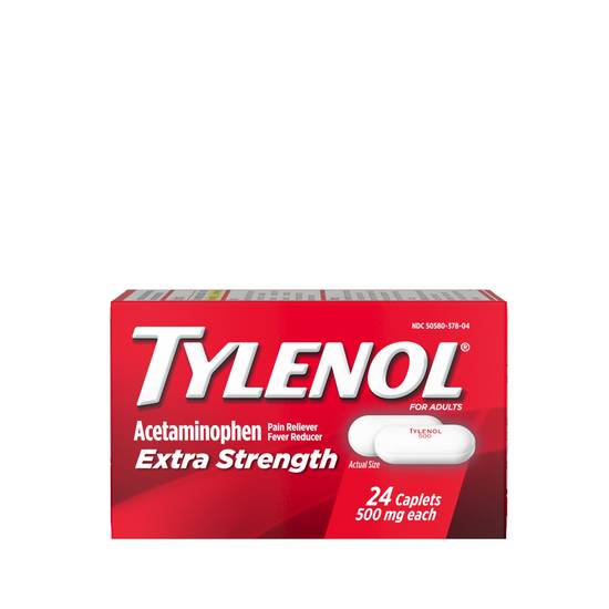 Tylenol Extra Strength Caplets with 500 mg Acetaminophen, 24 ct