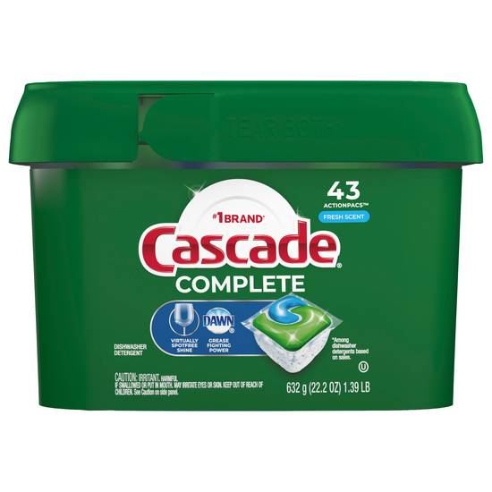 Cascade Complete Fresh Scent Dishwasher Detergent (43 ct)