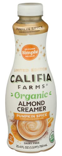 Califia Farms Organic Pumpkin Spice Dairy Free Almond Creamer