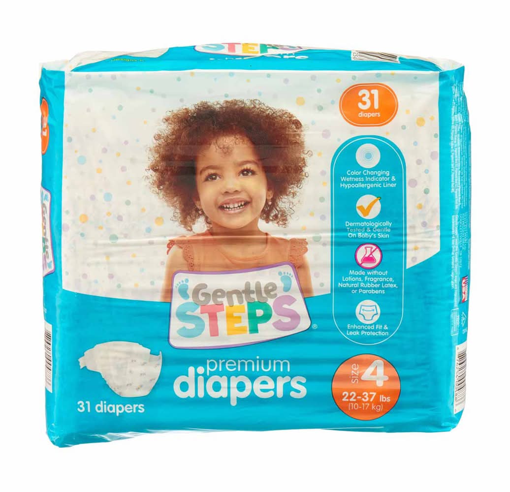 Gentle Steps Premium Baby Diapers Size 4 31 Ct