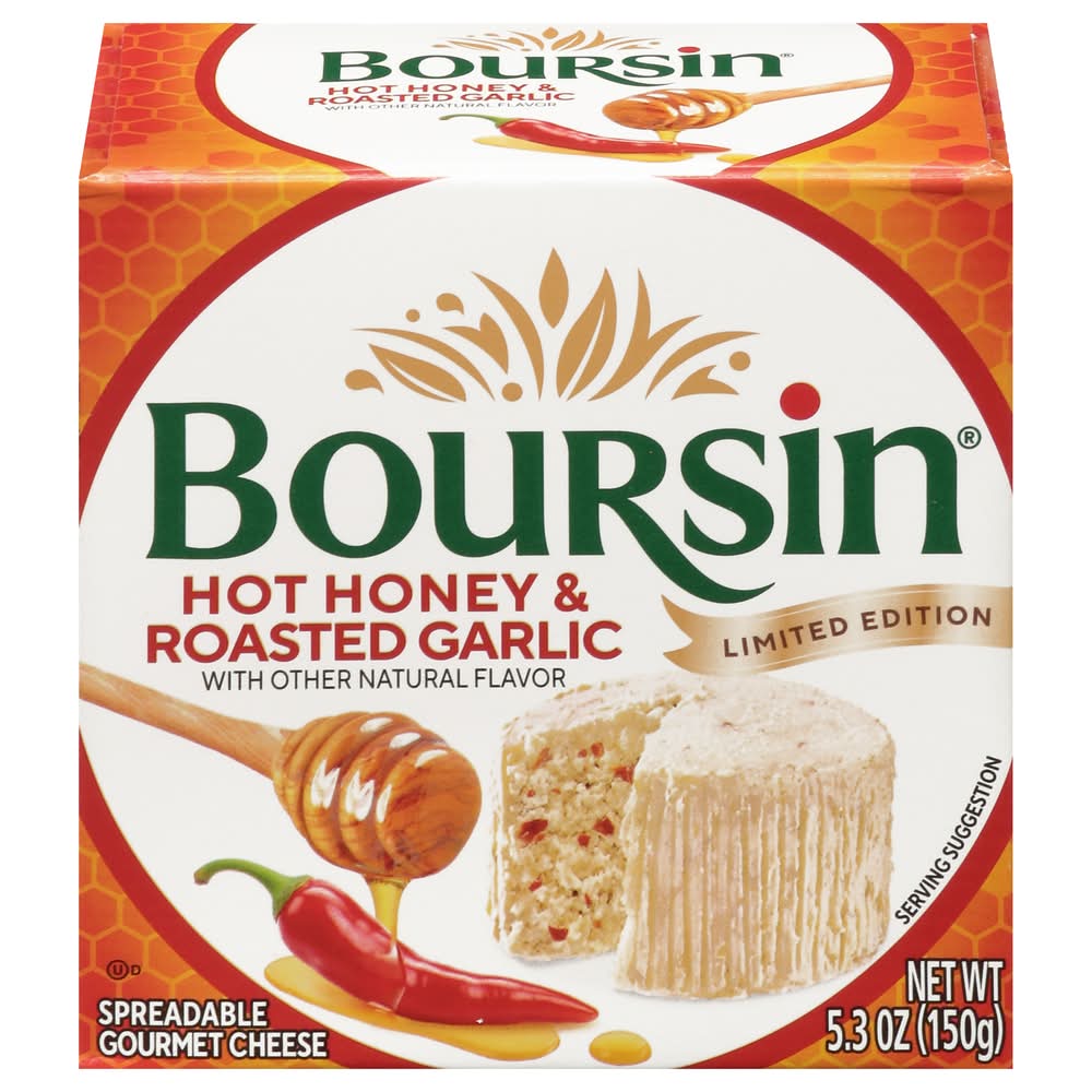 Boursin Limited Edition Spreadable Gourmet Cheese, Hot Honey & Roasted Garlic (5.3 oz)