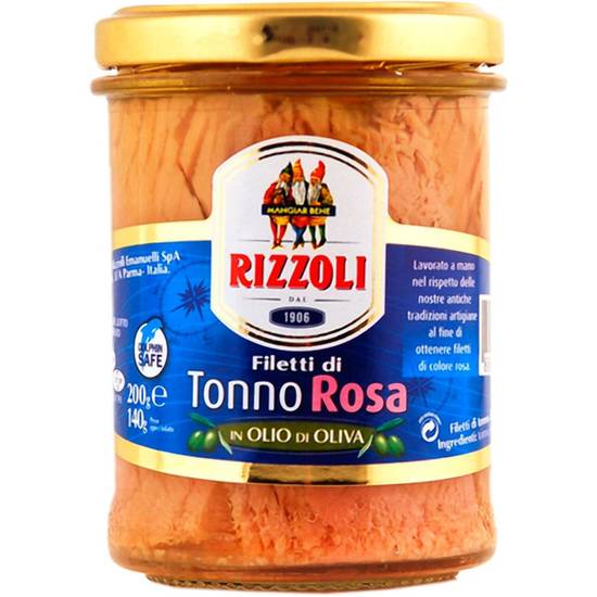 Filets de thon rose à l'huile d'olive Rizzoli 200g