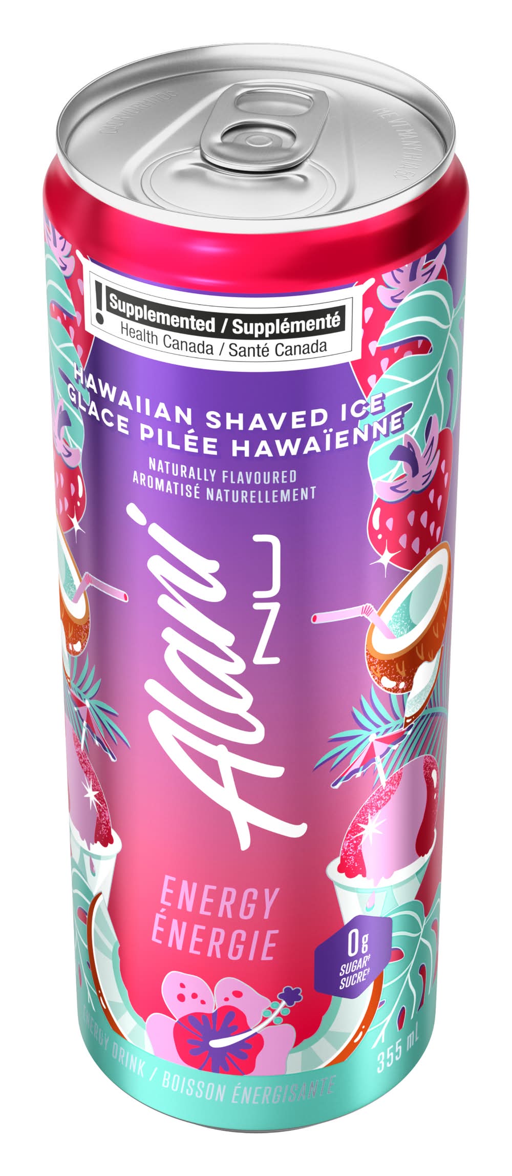 Alani nu boisson énergisante 0g sucre - energy drink 0g sugar, glace pilée hawaïenne (355ml)