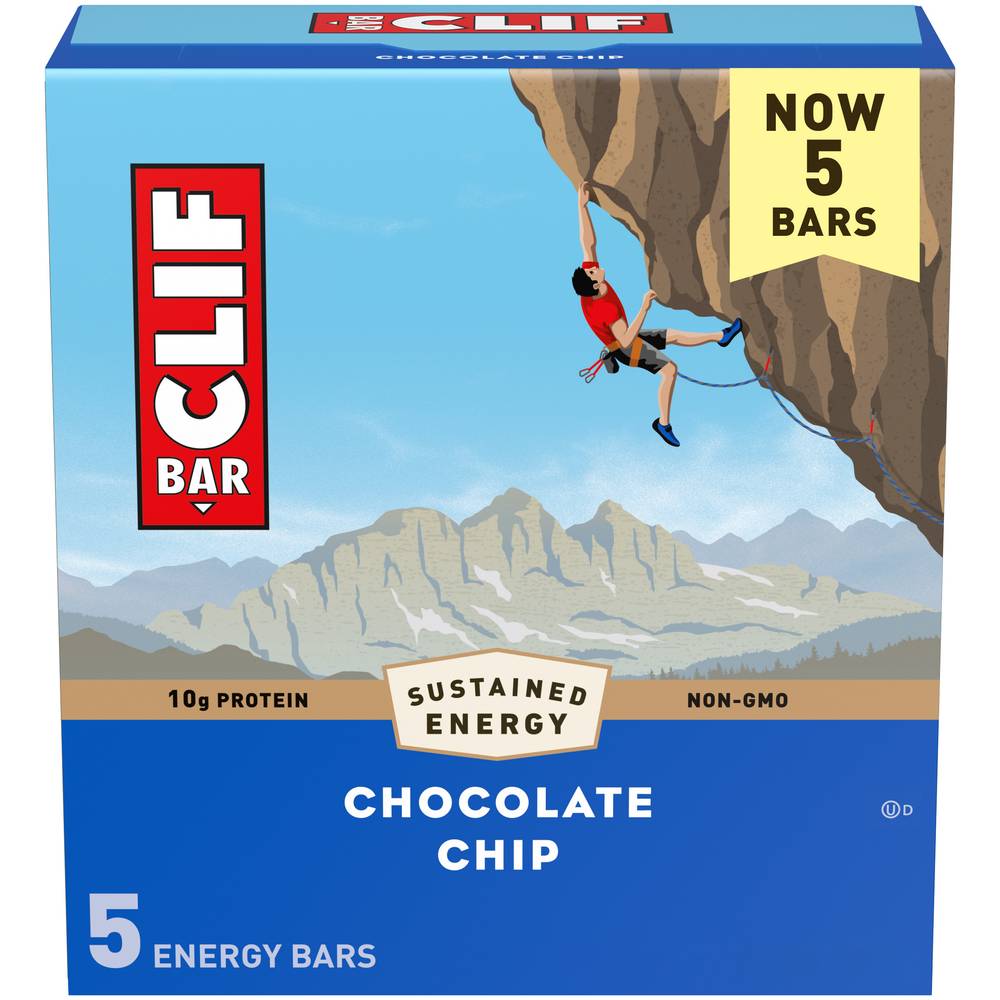 Clif Bar Energy Bars, Chocolate Chip (2.4 oz, 5 ct)