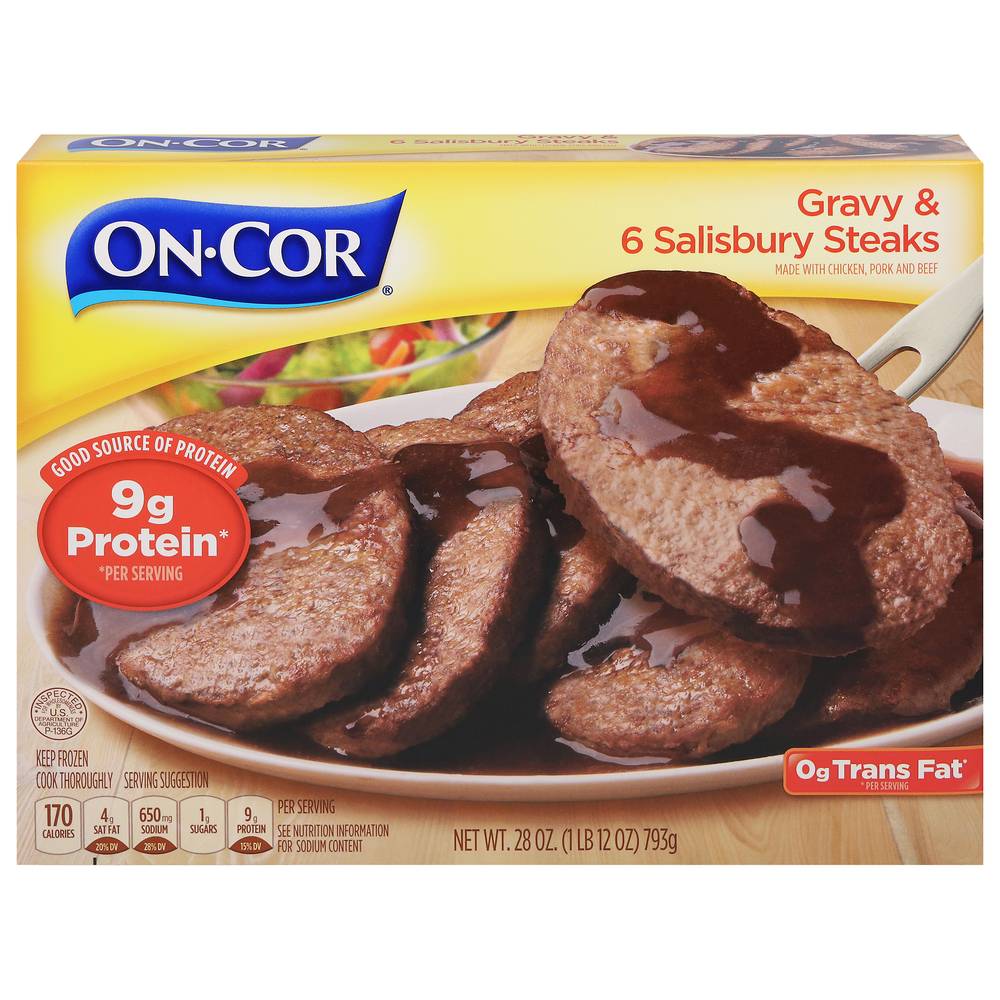 On-Cor Salisbury Steak & Gravy (28 oz, 6 ct)