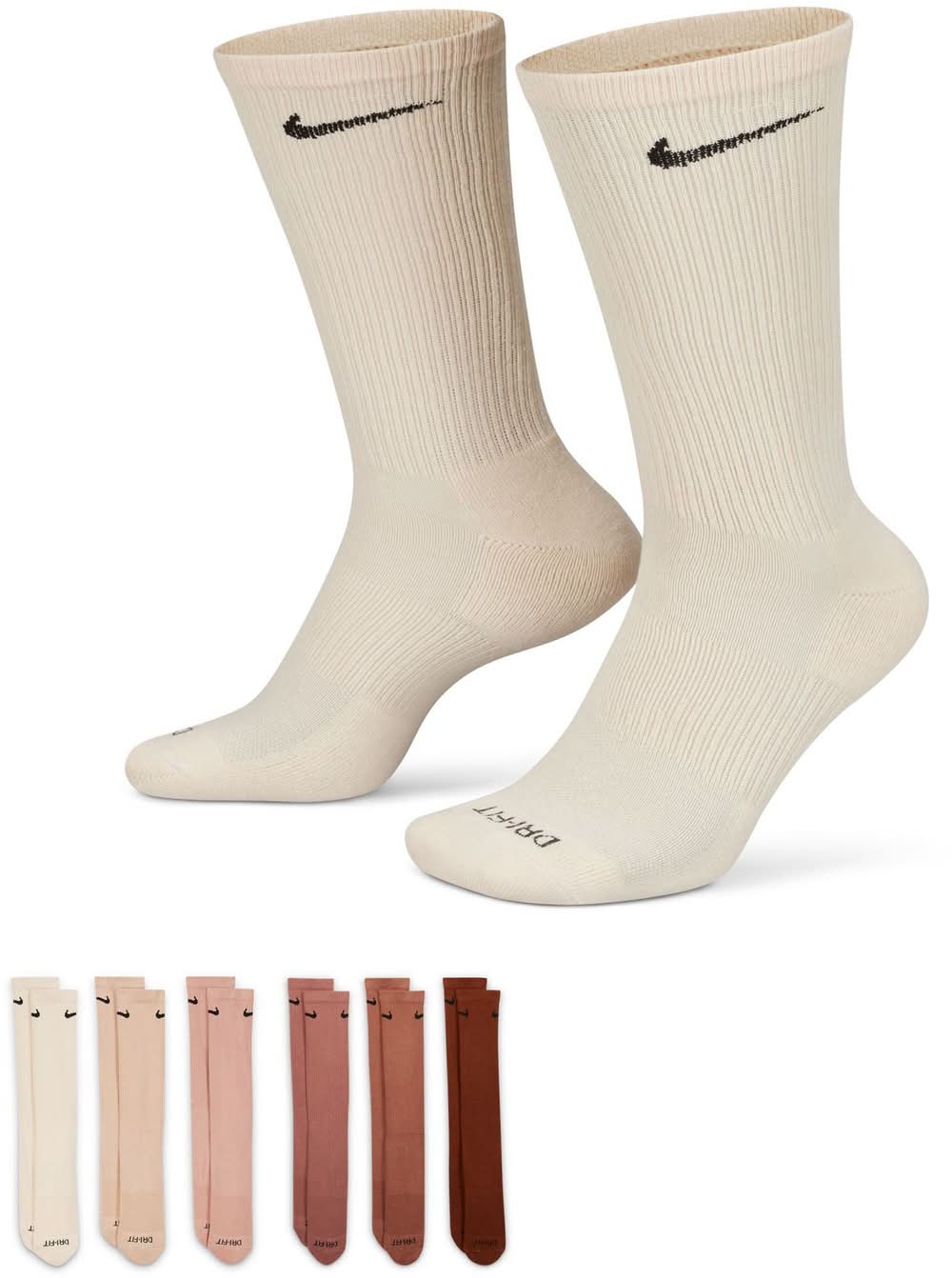 Nike Everyday Plus Cushioned Crew Training Socks, S (6 ct)