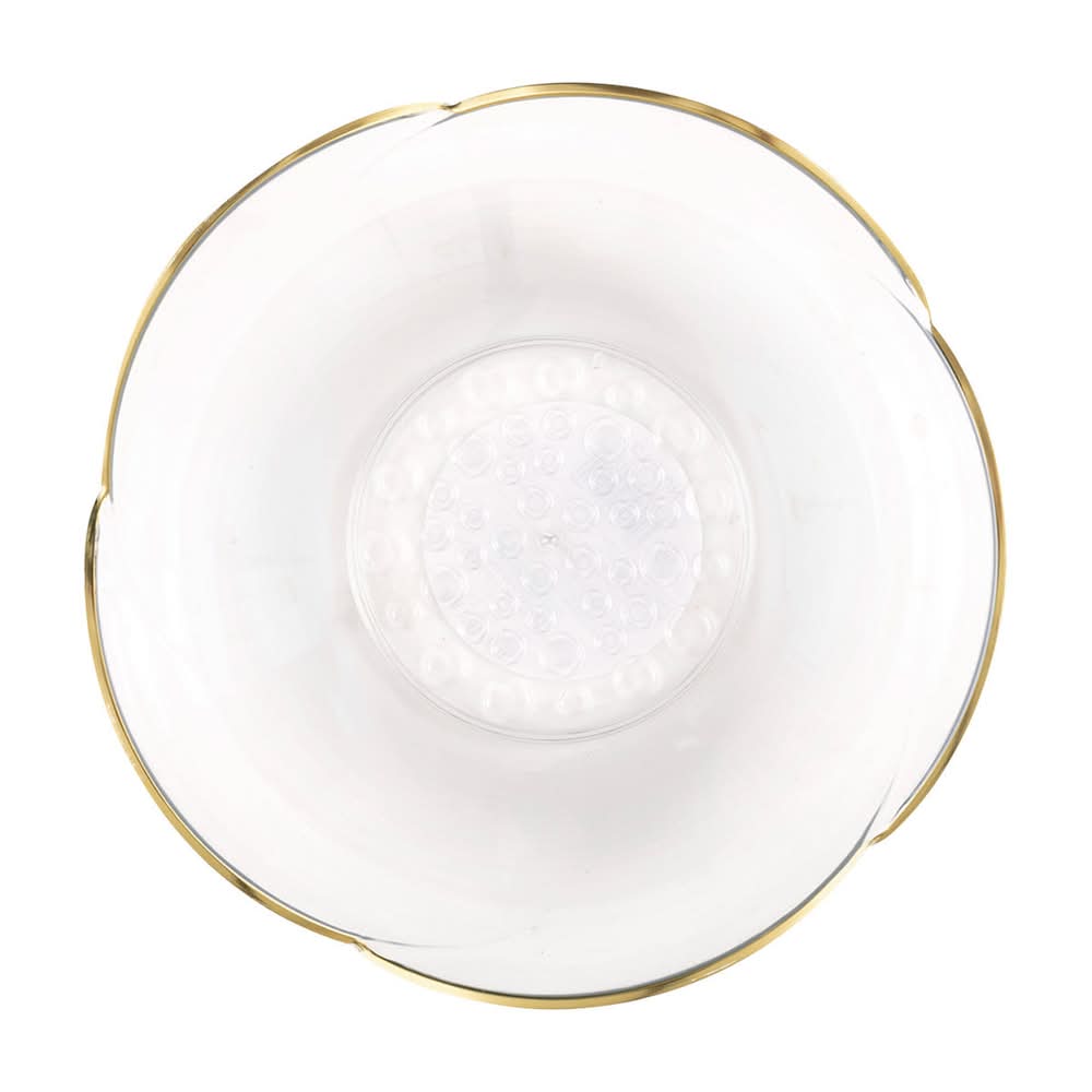 Clear Flower Serving Bowl W/ Gold Foil 1ct