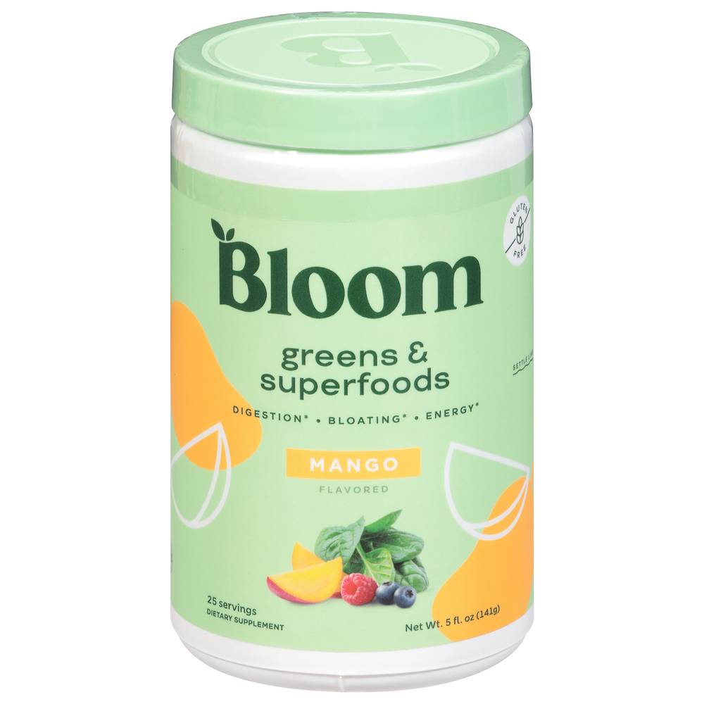 Bloom Nutrition Greens and Superfoods Dietary Supplement Powder, Mango (5 oz)