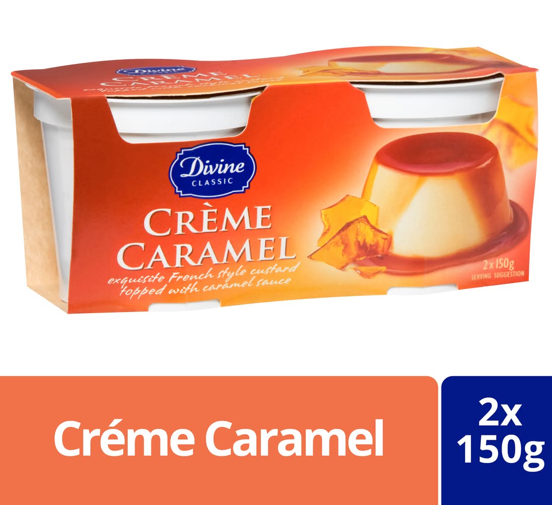 Divine Classic Custard Dessert, Crème Caramel (2 x 150g)