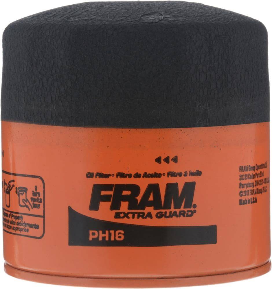 FRAM  PH16 Oil Filter: Silicone Anti-Drain Back Valve, Proven Protection for up to 10,000 Miles | PH16