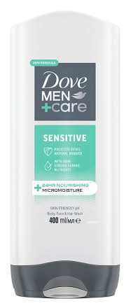 Dove Fresh Mint - Cedar, Men+Care 3 in 1 Hair and Body and Face Wash Sensitive (400ml)