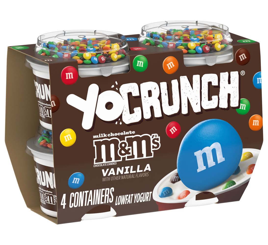 YoCrunch M&M's Lowfat Yogurt, Vanilla (4 x 4 oz)