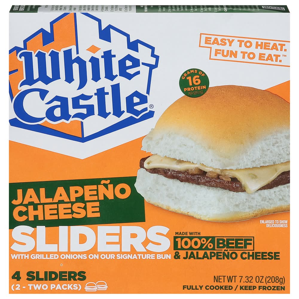 White Castle Fully Cooked Sliders, Beef-Jalapeno Cheese (7.32 oz, 4 ct)