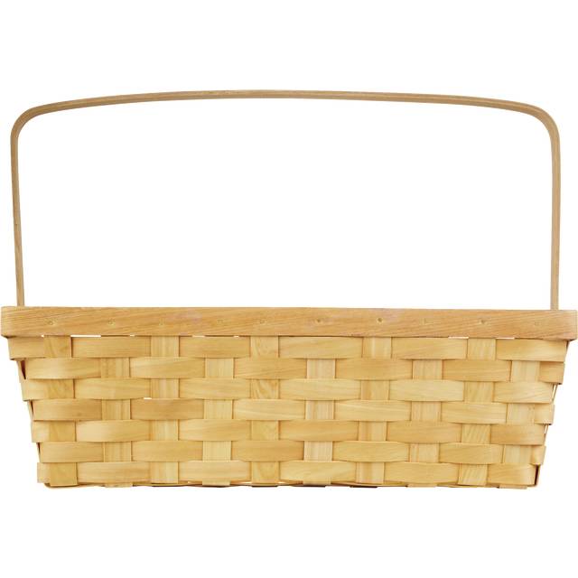 Cottondale Rectangle Wood Handle Basket, Natural