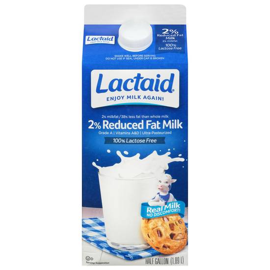 Lactaid Reduced Fat Milk 2% Milkfat (1/2 gal)