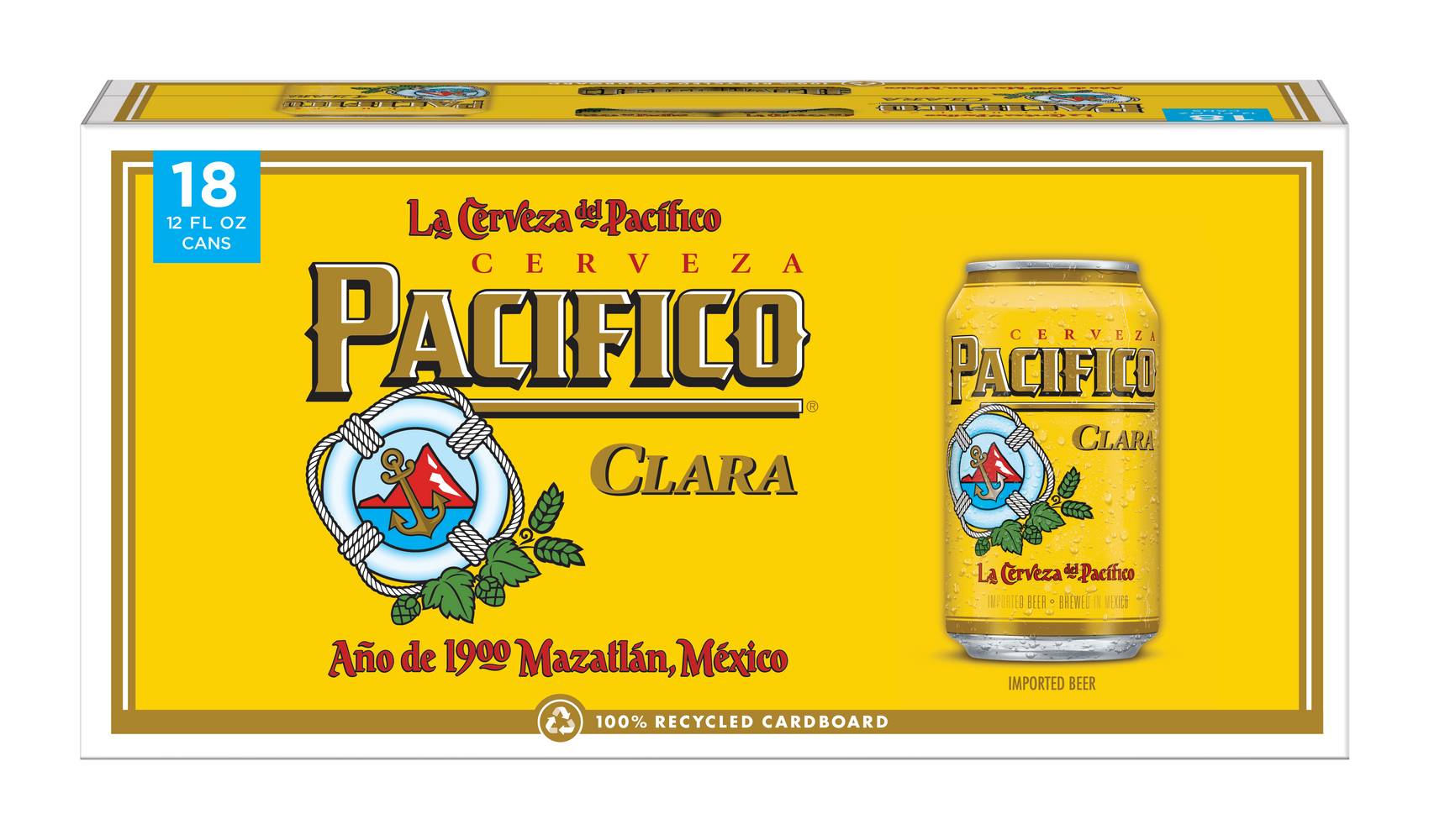 Pacifico Clara Lager Mexican Beer (18 pack, 12 fl oz)